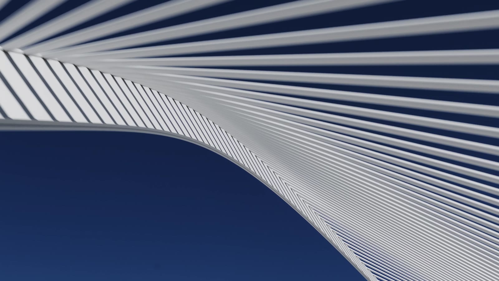 D2 Bridge — the cable curve against clear deep blue sky