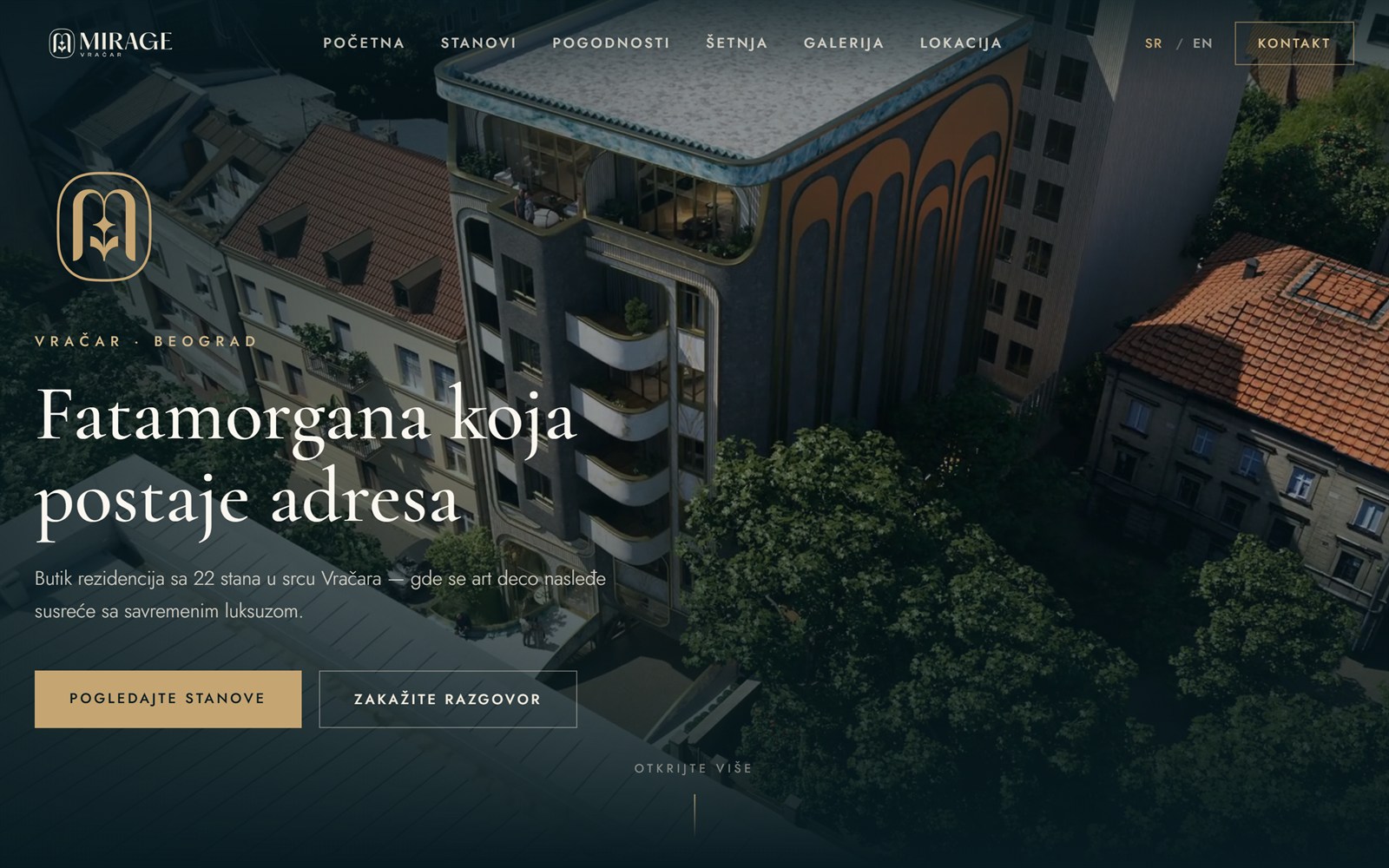 Mirage project website — homepage